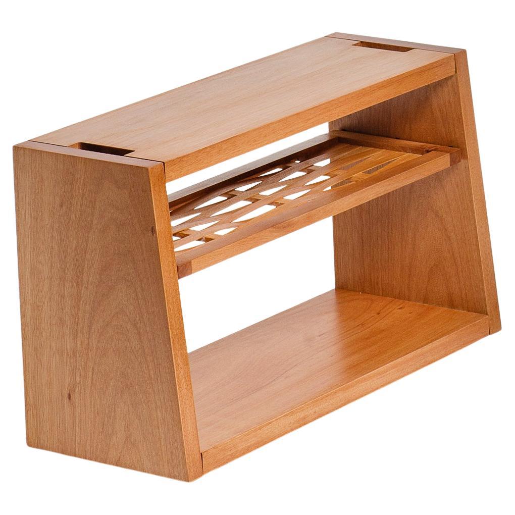 Contemporary Woven Wood Bench 72 cm in Solid Brazilian Wood For Sale