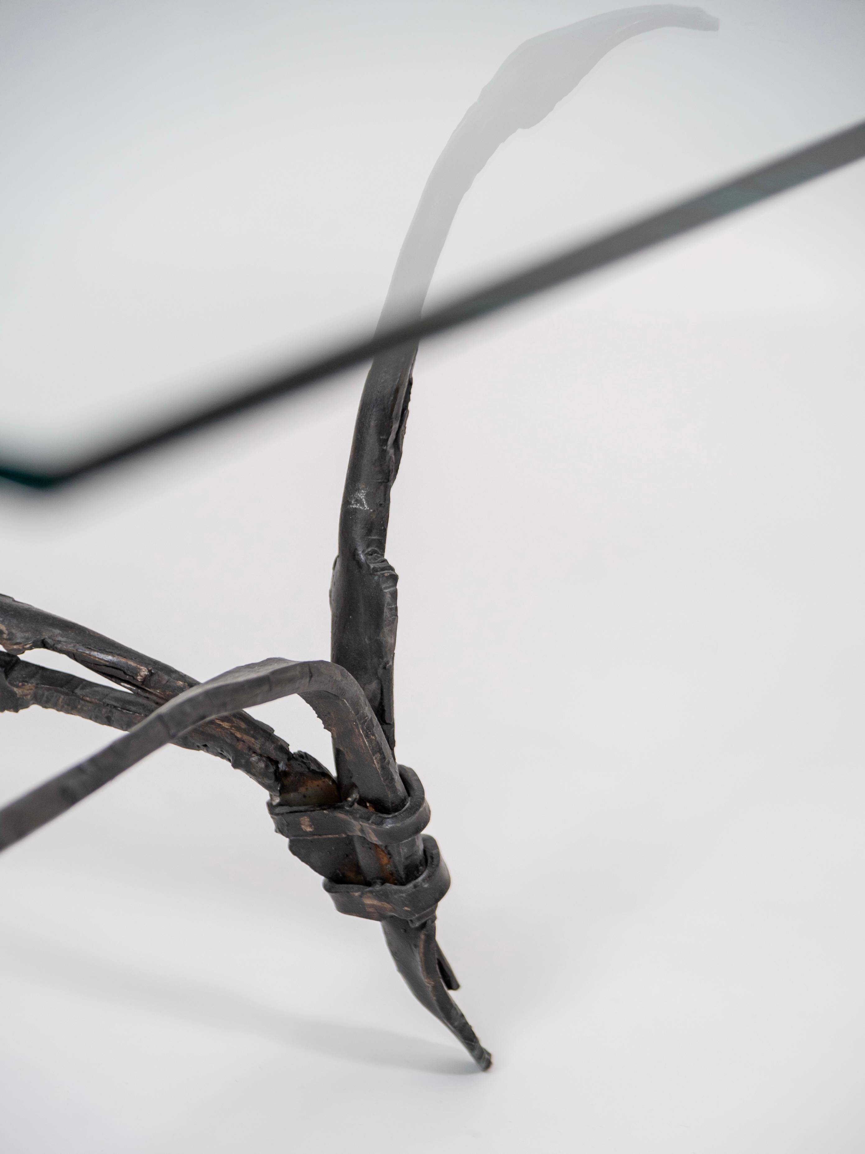 Mesa de centro contemporánea de hierro forjado de Nicolas Thevenin en venta 2