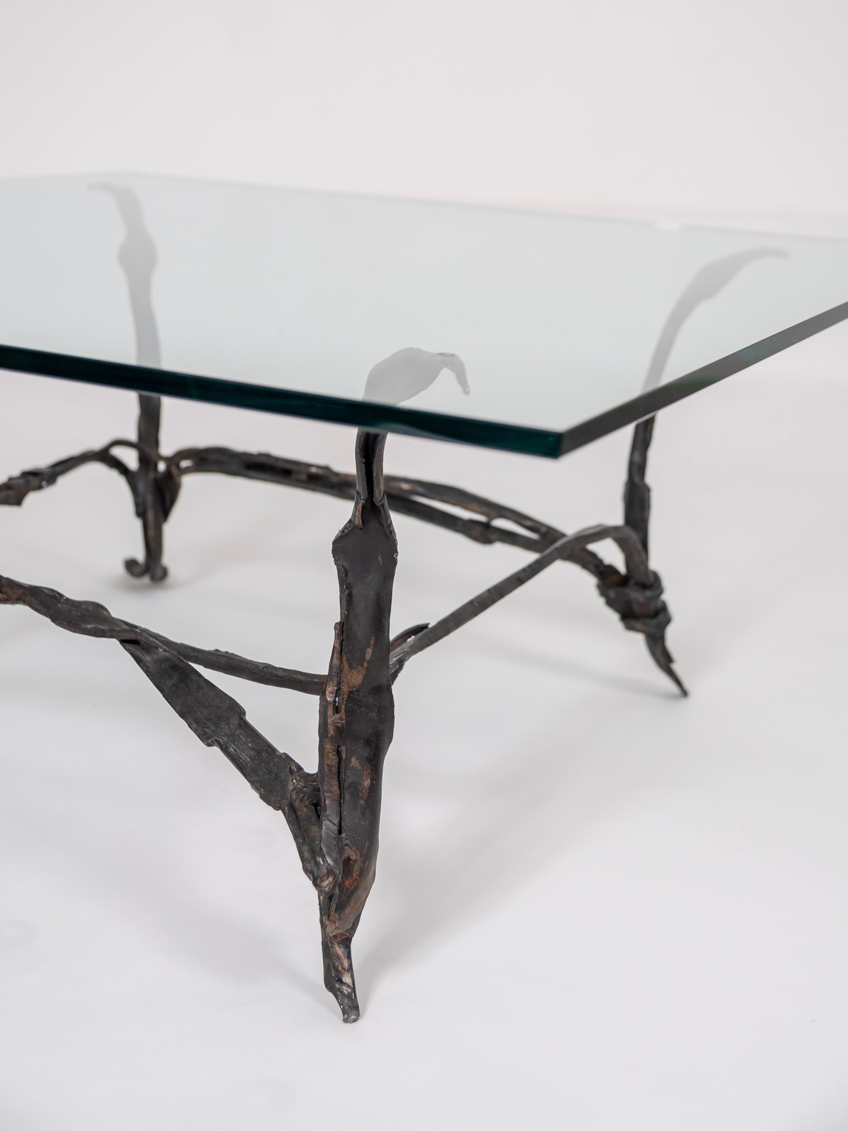 Mesa de centro contemporánea de hierro forjado de Nicolas Thevenin en venta 3