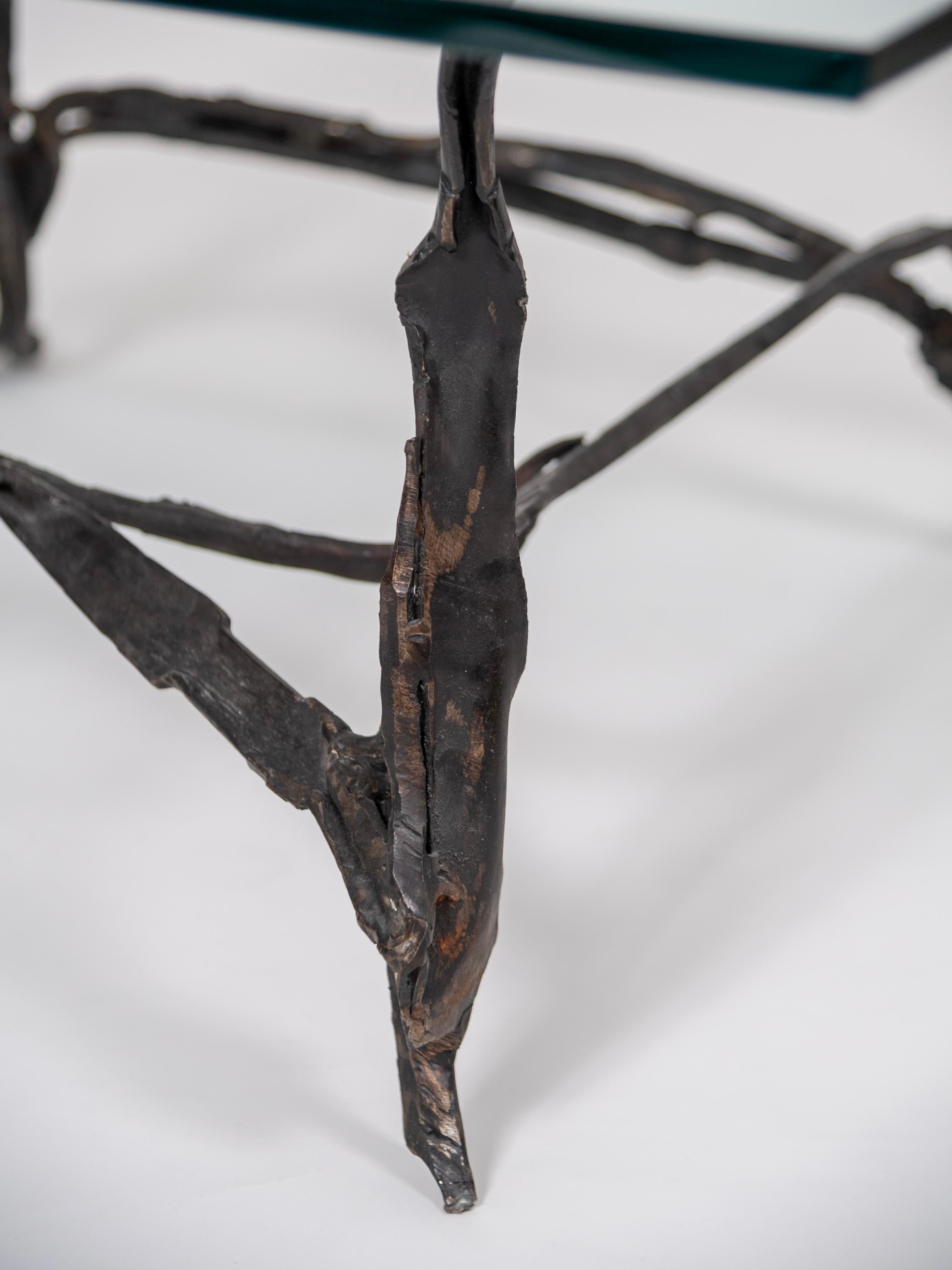 Mesa de centro contemporánea de hierro forjado de Nicolas Thevenin en venta 4