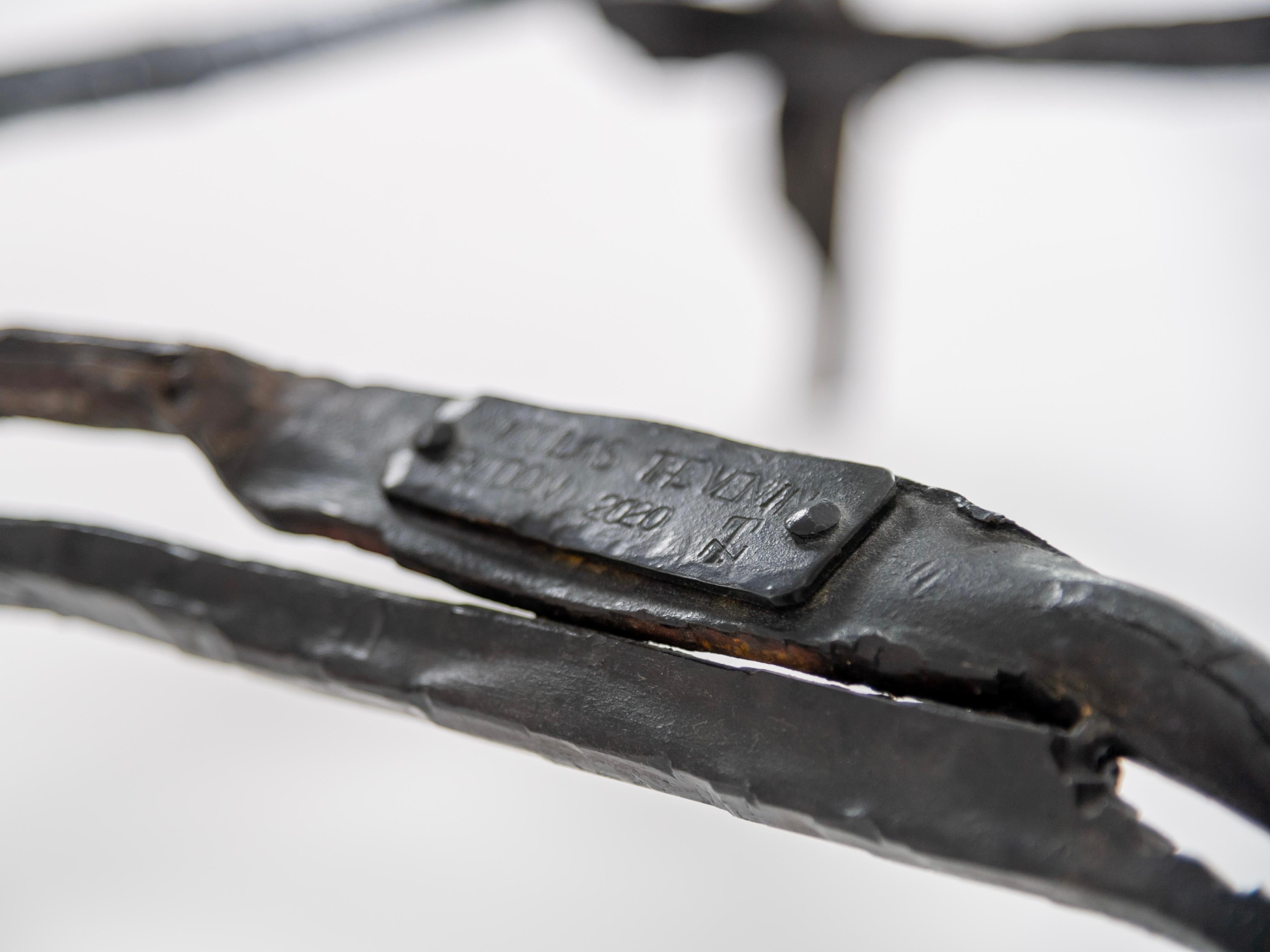 Mesa de centro contemporánea de hierro forjado de Nicolas Thevenin Forjado en venta