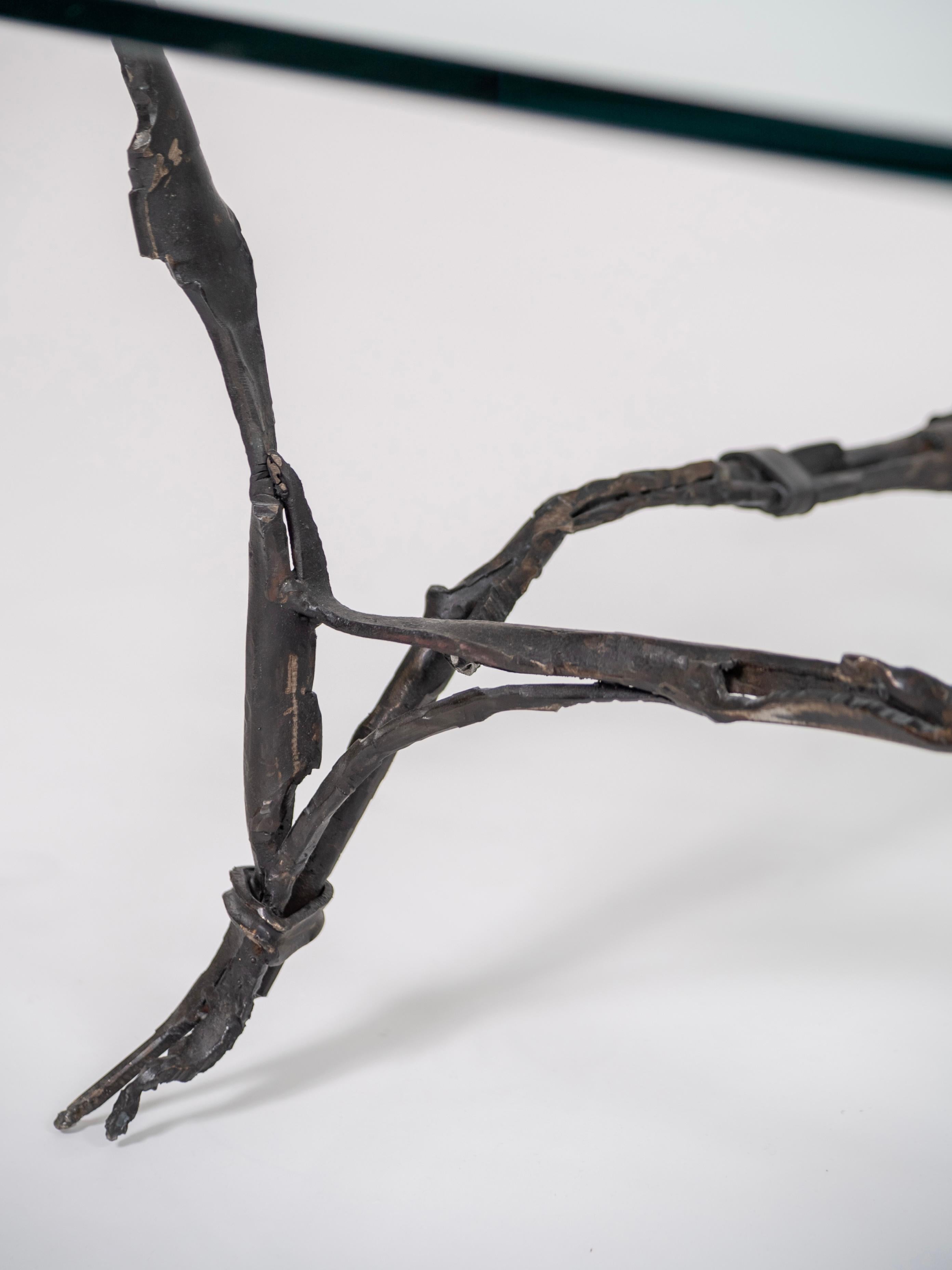 Mesa de centro contemporánea de hierro forjado de Nicolas Thevenin en venta 1