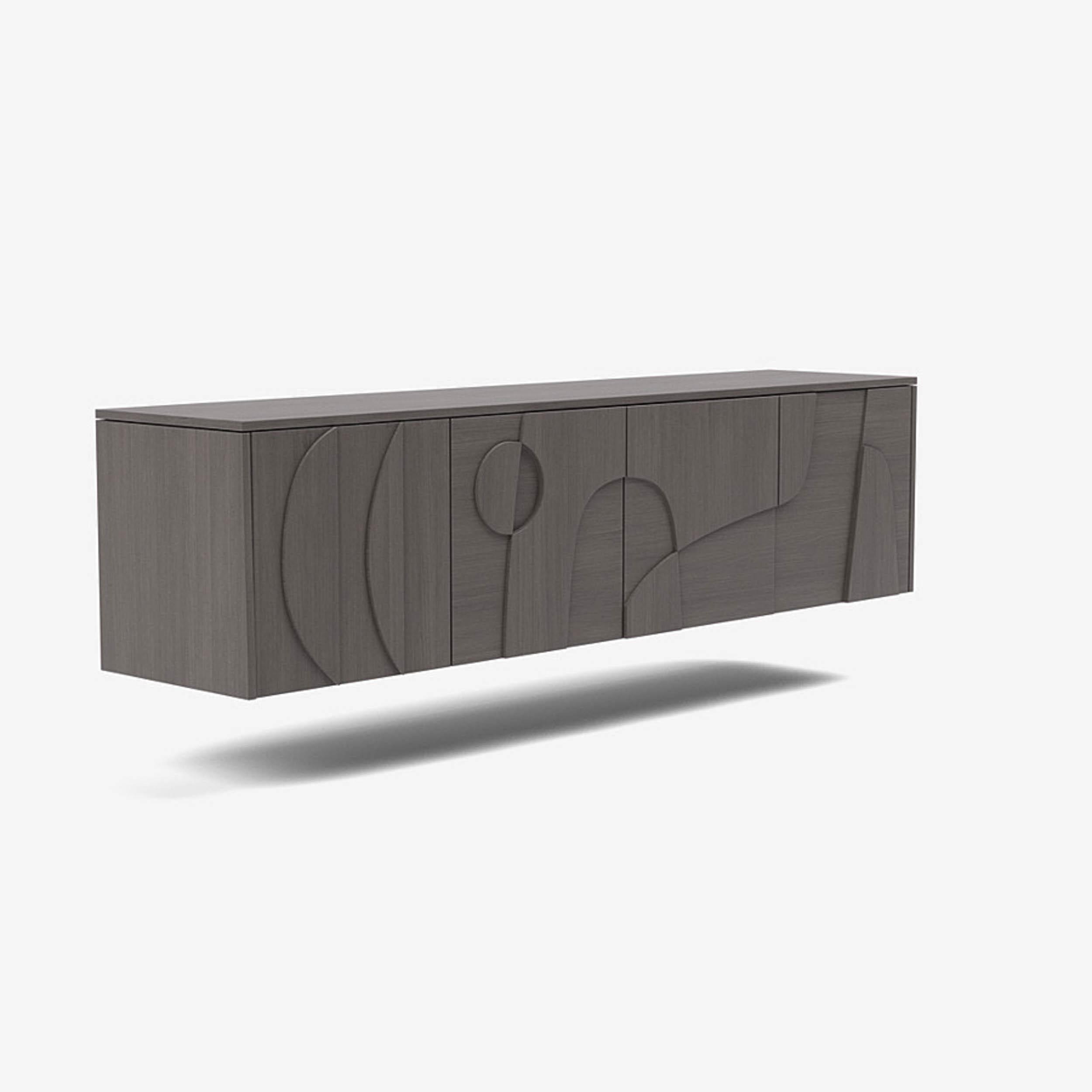 Contemporary 'Wynwood' 4 Sideboard by Man of Parts, Black Oak, Short Legs For Sale 5