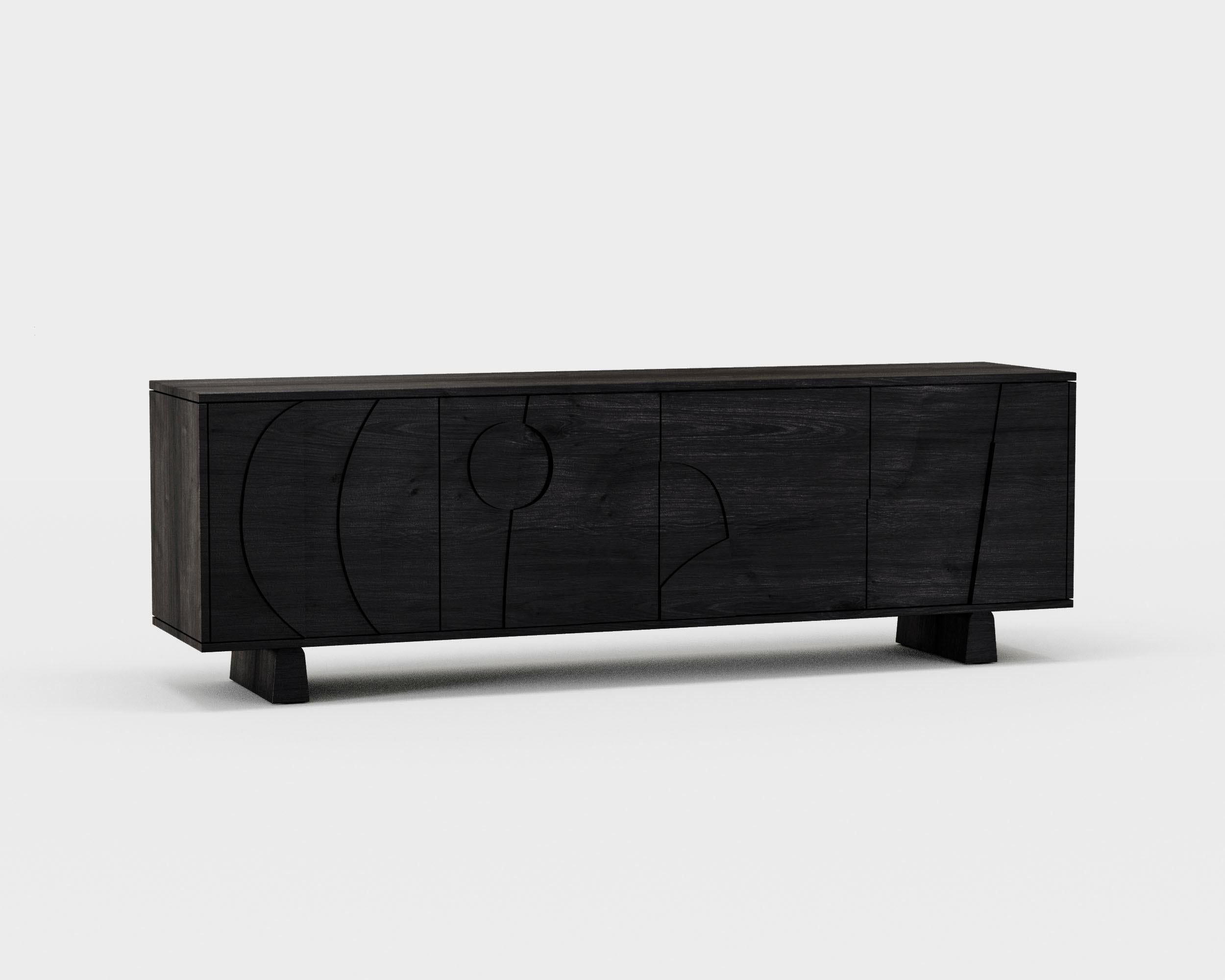 Wynwood' 4 Sideboard by Man of Parts
Signé par Sebastian Herkner

Dimensions : H. 68 x 49 x 213,5 cm
Disponible en différentes finitions : Chêne noir, chêne nude, chêne whisky
Hauteur de jambe disponible : Grand, court, montage mural

Modèle