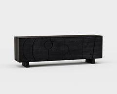 Contemporary 'Wynwood' 4 Sideboard by Man of Parts, Black Oak, Short Legs