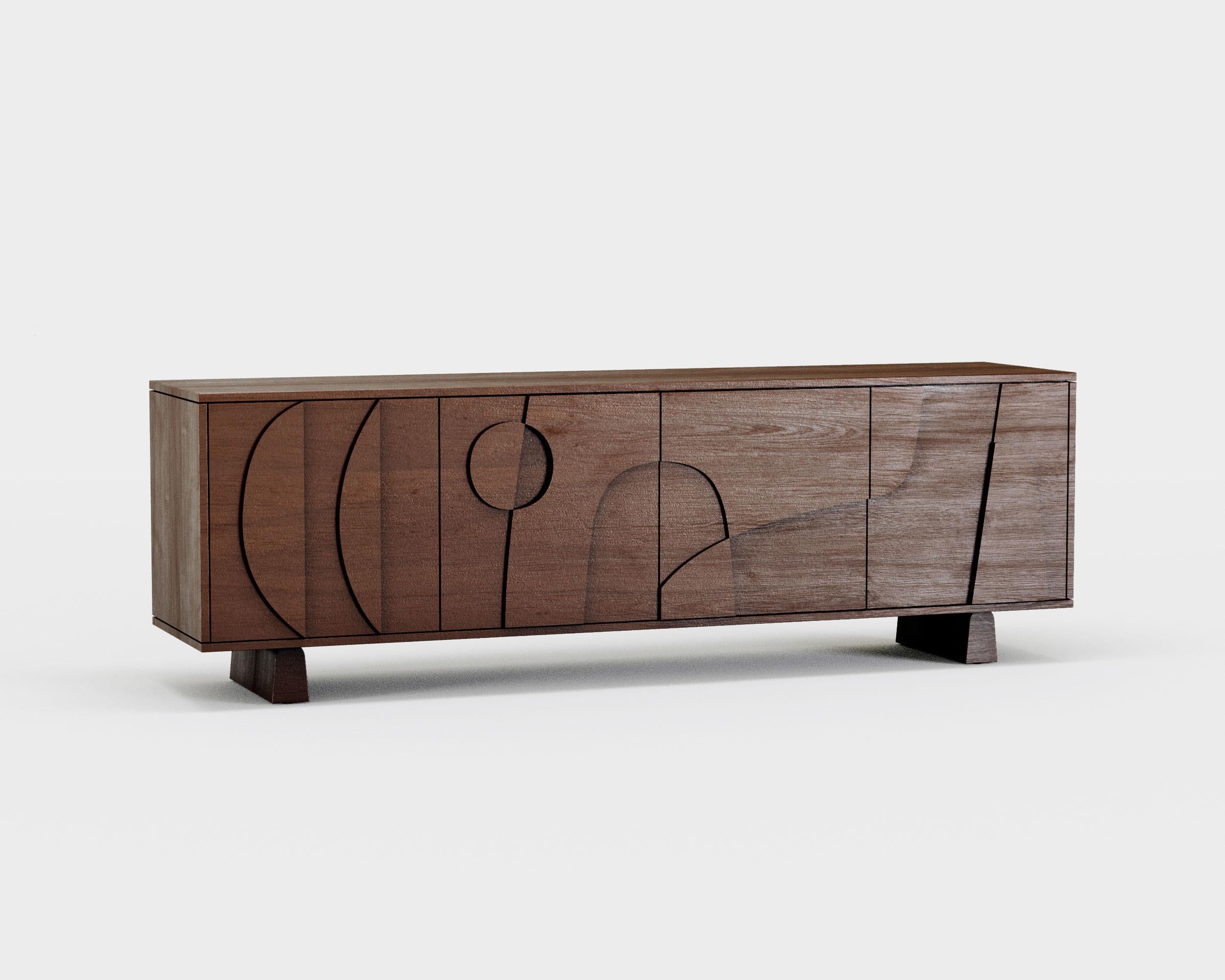 Contemporary 'Wynwood' 4 Sideboard by Man of Parts, Nude Oak, Short Legs In New Condition For Sale In Paris, FR