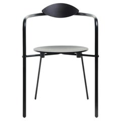 Contemporary chair w/ Backrest 'Simplex' by Oscar Tusquets, Cement Grey