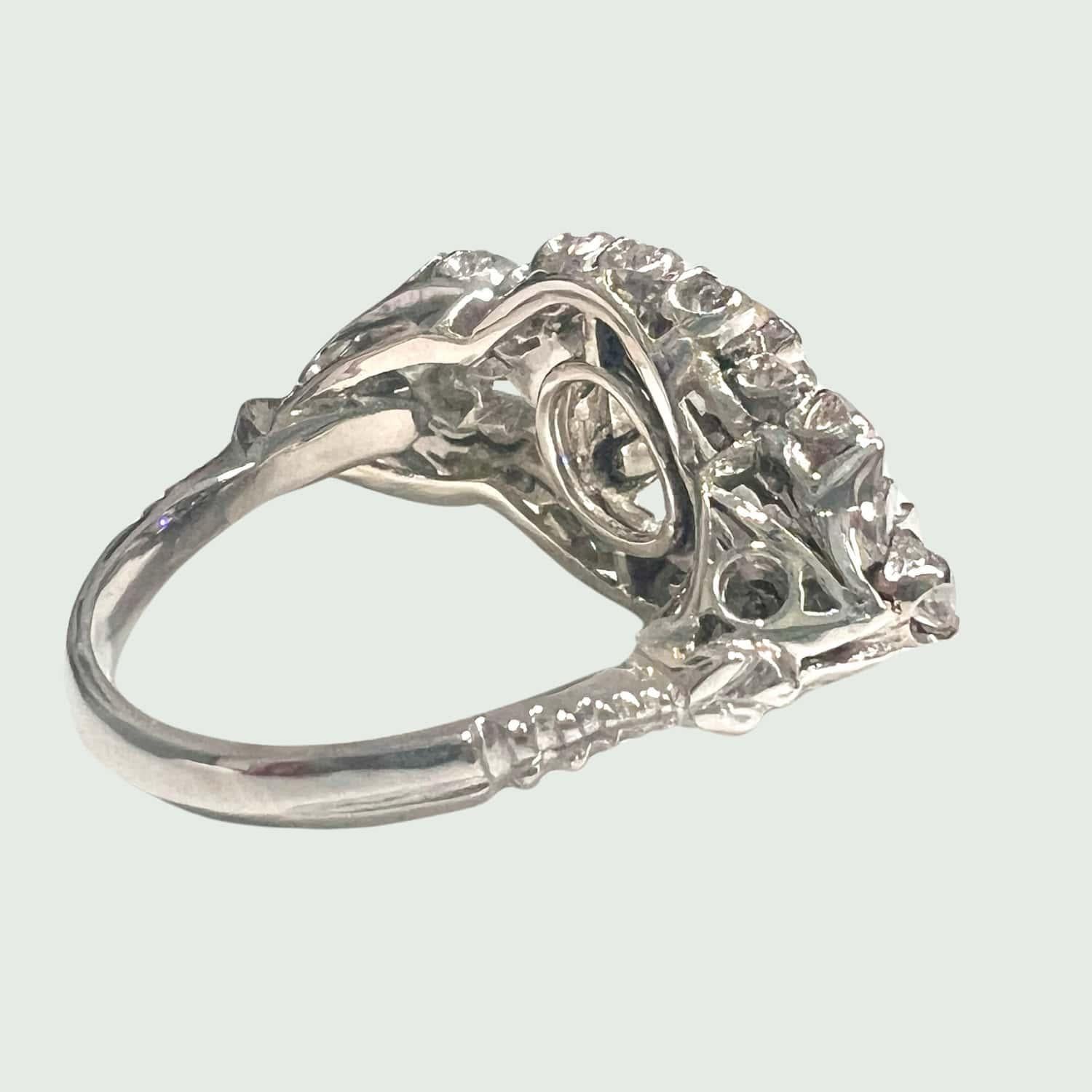 Women's Contemporary XX Century with Diamonds 2.62 ct Platinum Ring For Sale