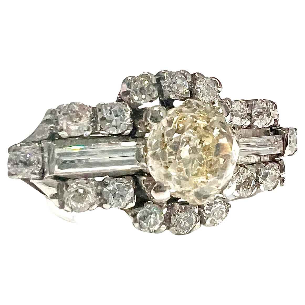 Contemporary XX Century with Diamonds 2.62 ct Platinum Ring For Sale