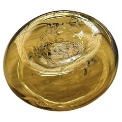 Contemporary Yellow Blown Glass Impronta Bowl - Sculpture by Edoardo Cozzani