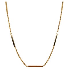 Contemporary Gelbgold Bar Link und Seilkette Halskette