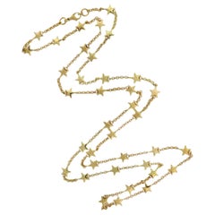 Contemporary Yellow Gold Star Motif Chain Necklace