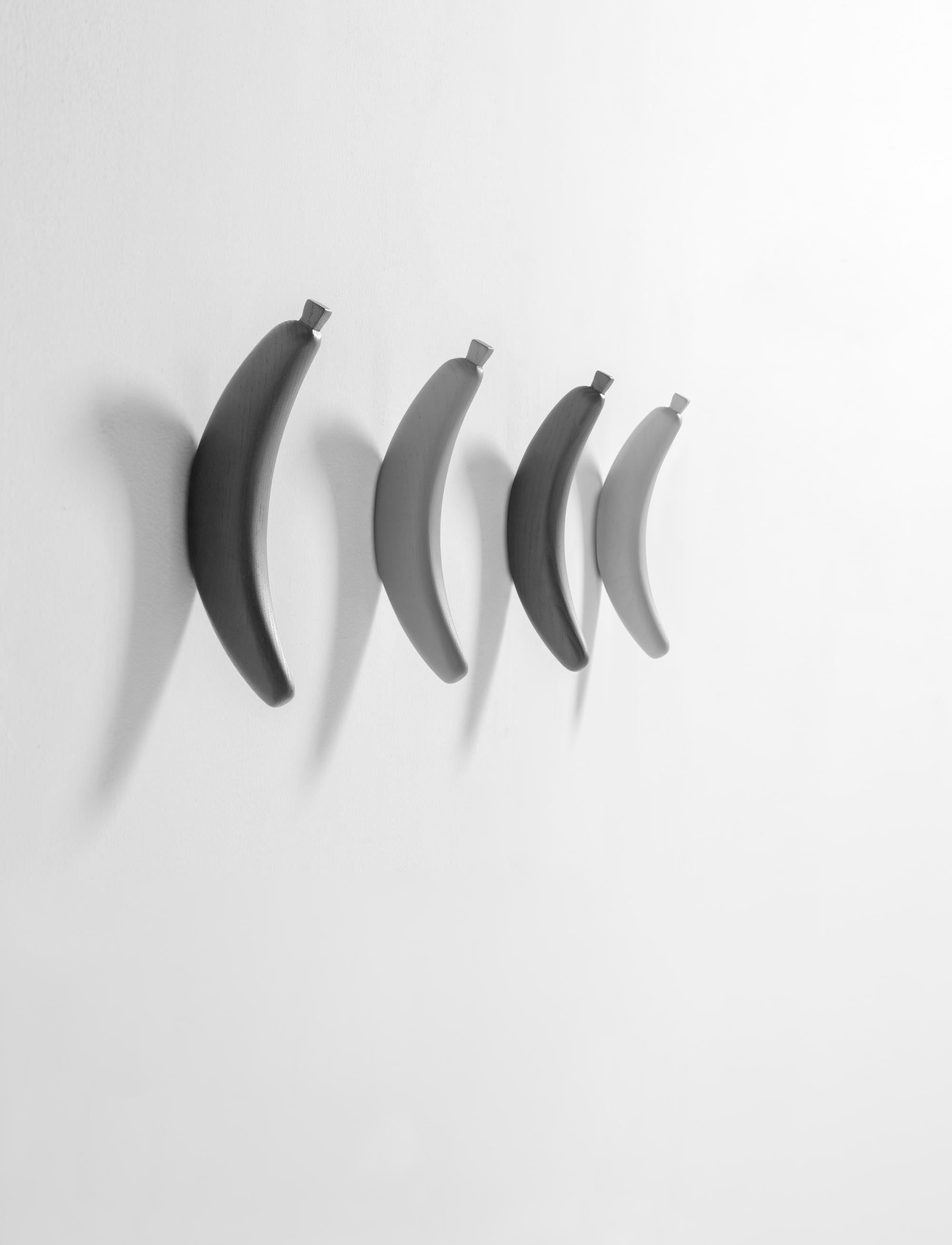 Modern Contemporary Yellow Grey  Wooden Banana Coat Hangers / Hooks by Jaime Hayon For Sale