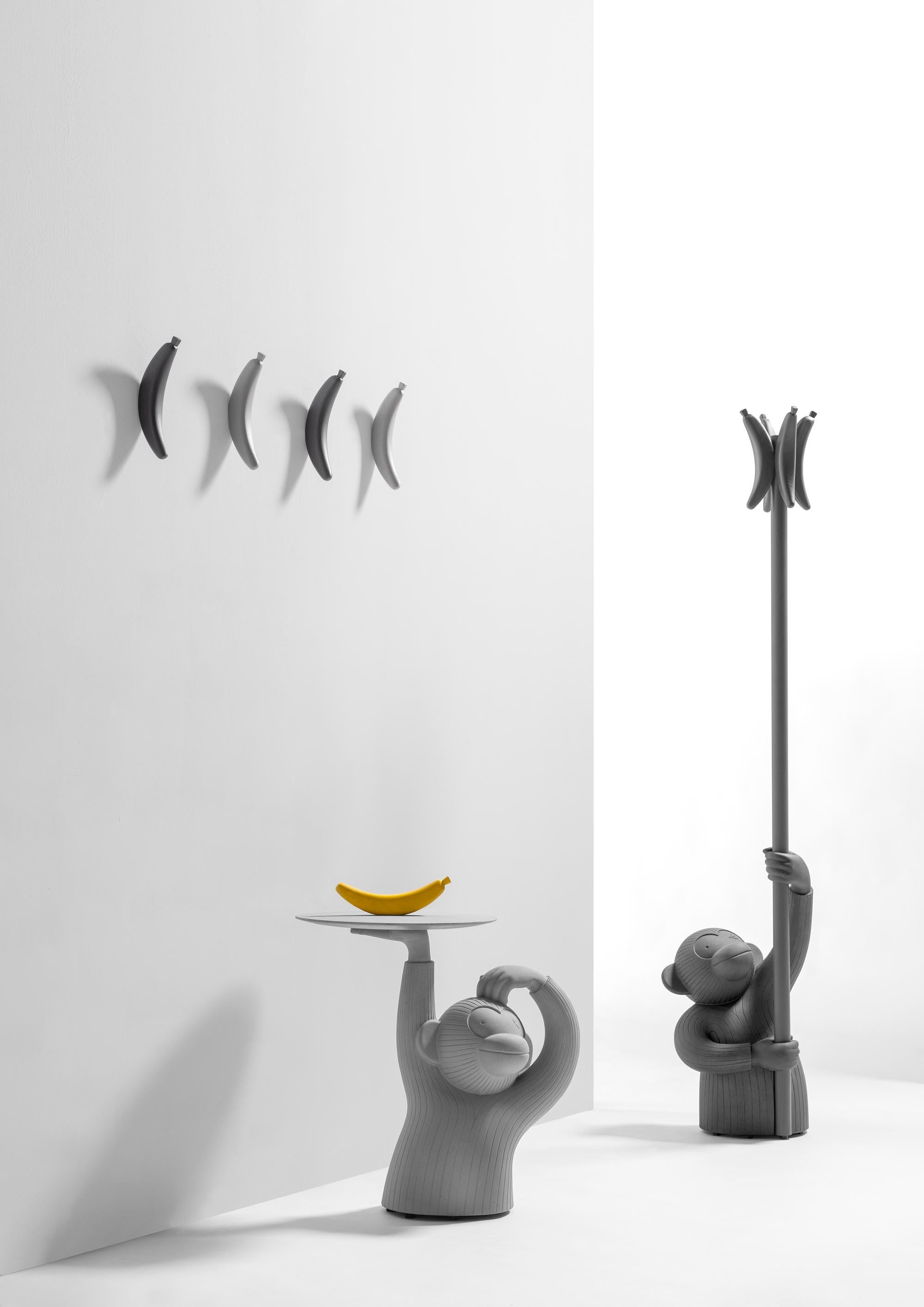 Hardwood Contemporary Yellow Grey  Wooden Banana Coat Hangers / Hooks by Jaime Hayon For Sale