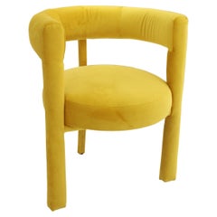 Contemporary Yellow Velvet Armchair by IKB191, Spain, Modern Design