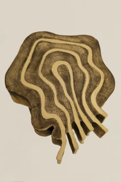 Contemporary yellow Vlam side table Handcrafted by Jan Ernst