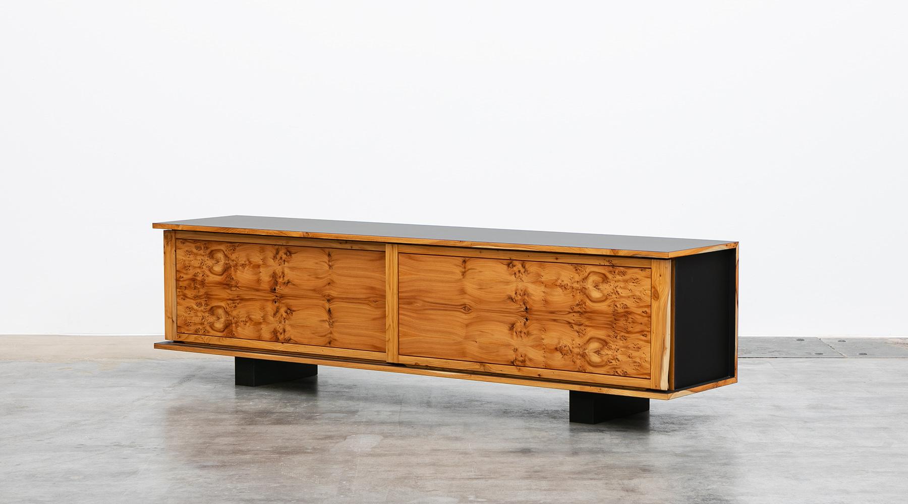 Veneer Contemporary Yew Sideboard by Johannes Hock For Sale