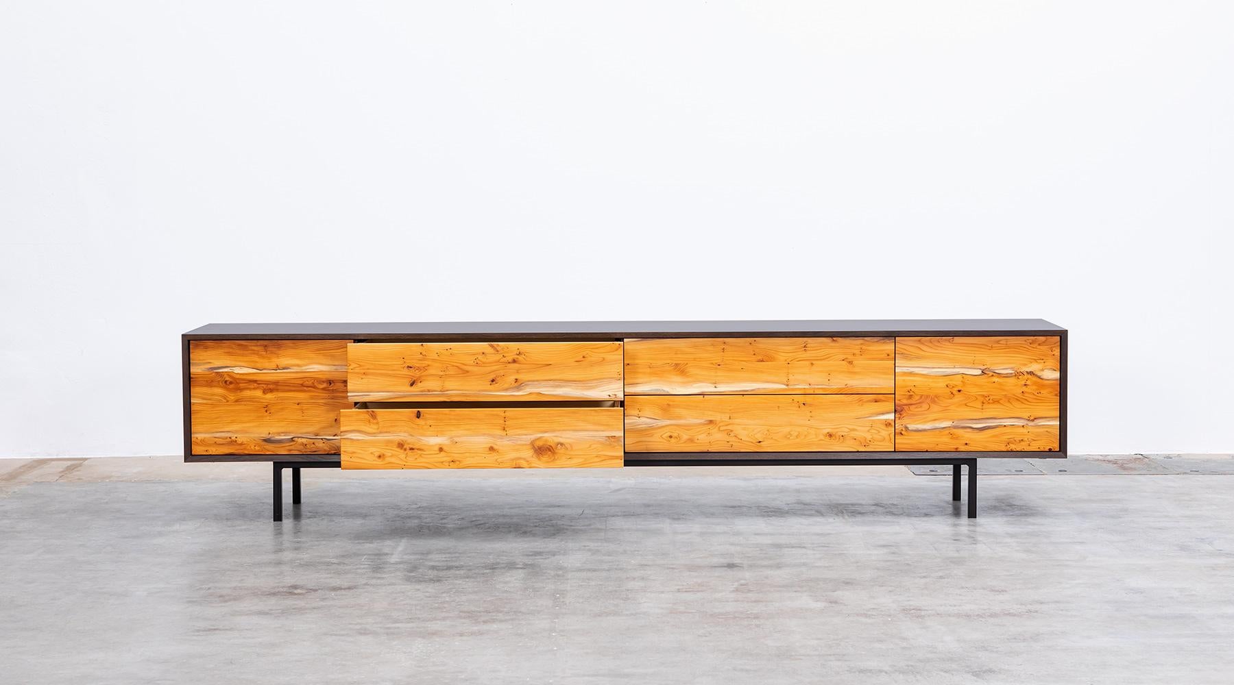 Contemporary Yew Sideboard by Johannes Hock In Excellent Condition For Sale In Frankfurt, Hessen, DE