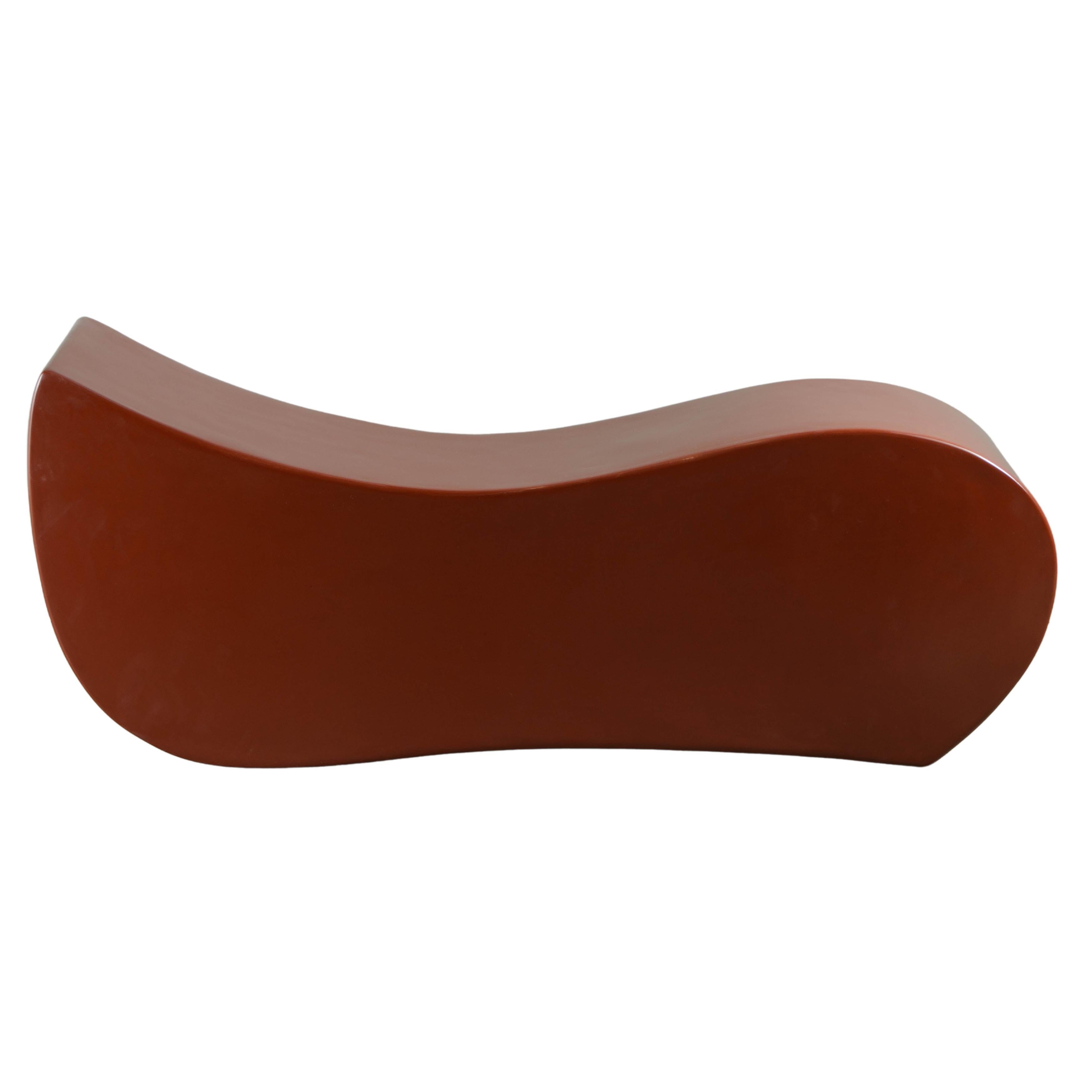 Contemporary "Yi" Bench in Red Bean Lacquer by Robert Kuo, Limited Edition For Sale