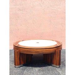 Contemporary Zebra Wood and Shagreen Coffee Table