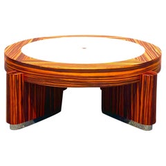 Contemporary Zebra Wood and Shagreen Coffee Table