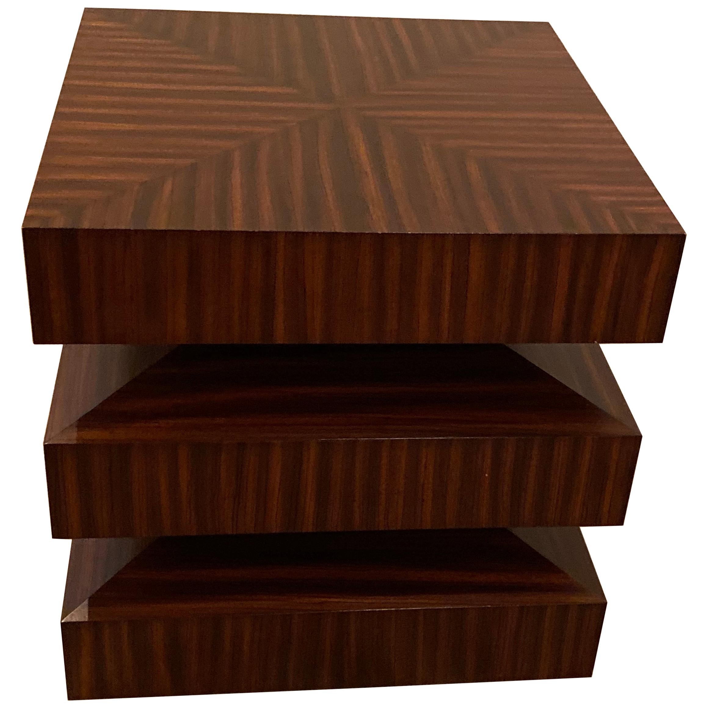 Contemporary Zebra Wood Side or End Table For Sale