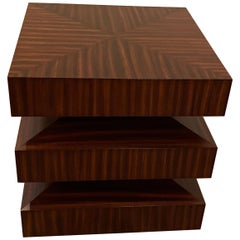 Contemporary Zebra Wood Side or End Table