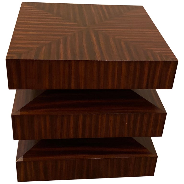 Contemporary Zebra Wood Side or End Table For Sale at 1stDibs
