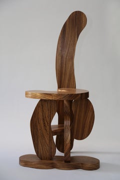 Silla contemporánea de madera de zebrano de Soft Baroque