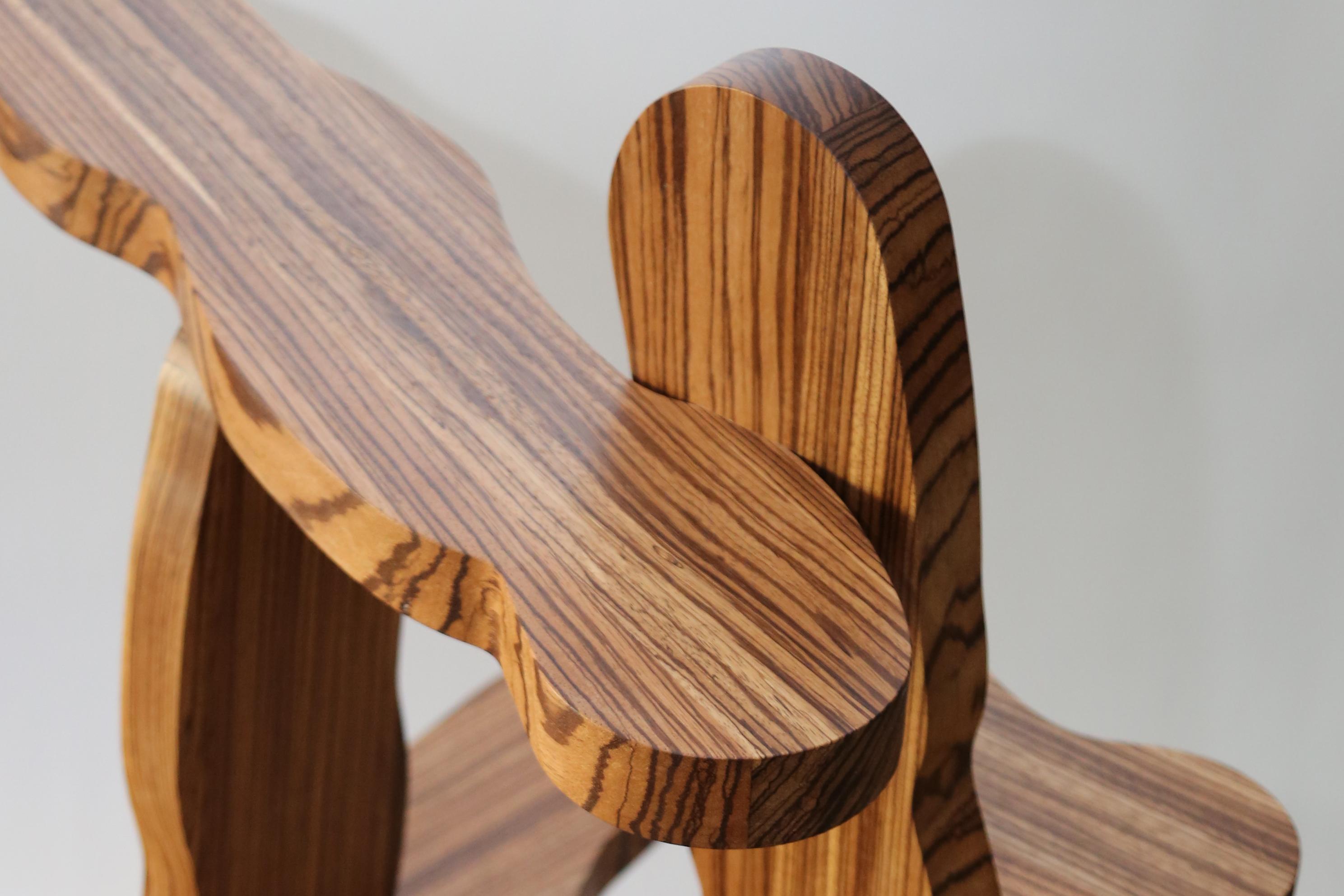 Contemporary Zebrano Wood Shelf by Soft Baroque For Sale 2