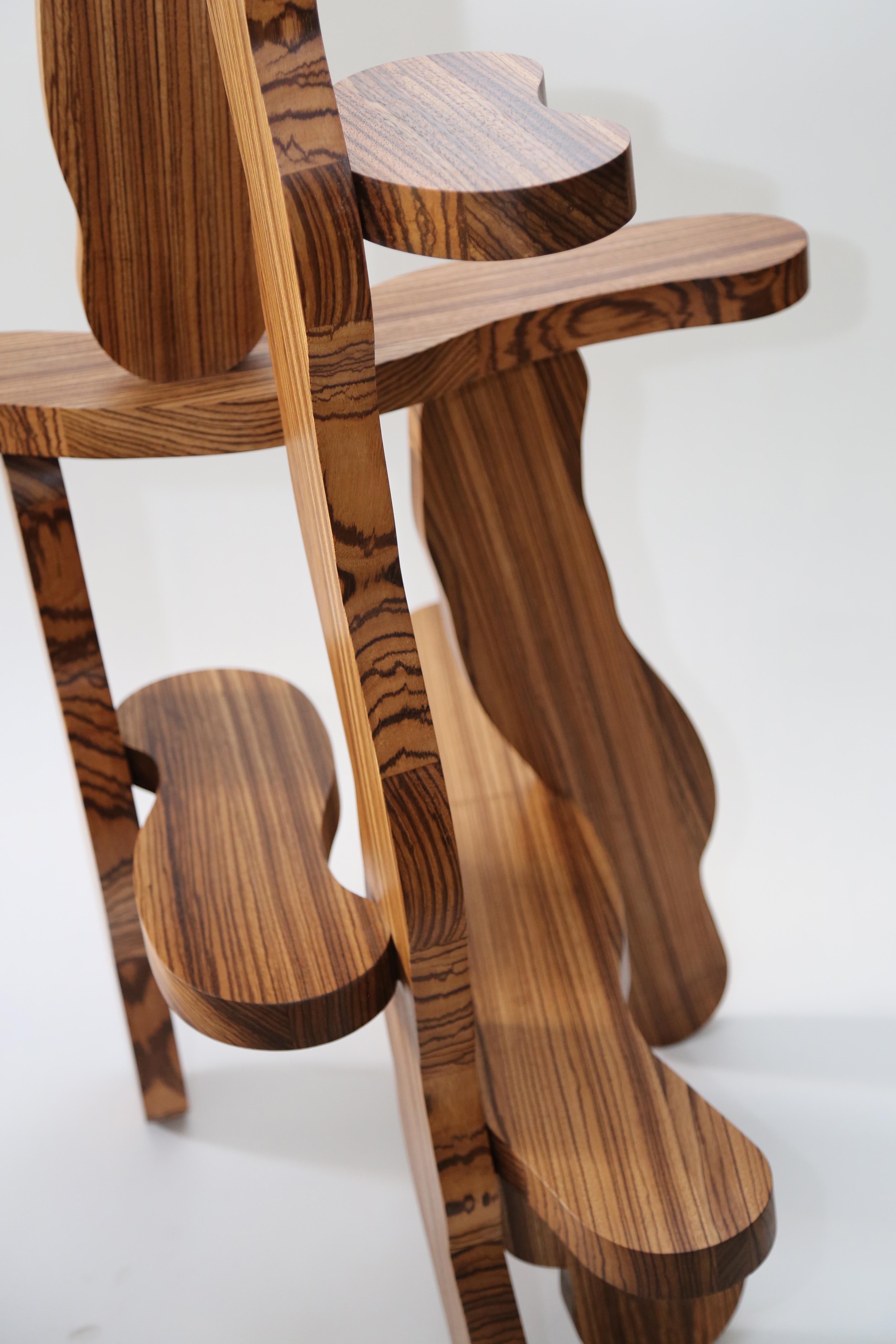 Contemporary Zebrano Wood Shelf by Soft Baroque For Sale 8