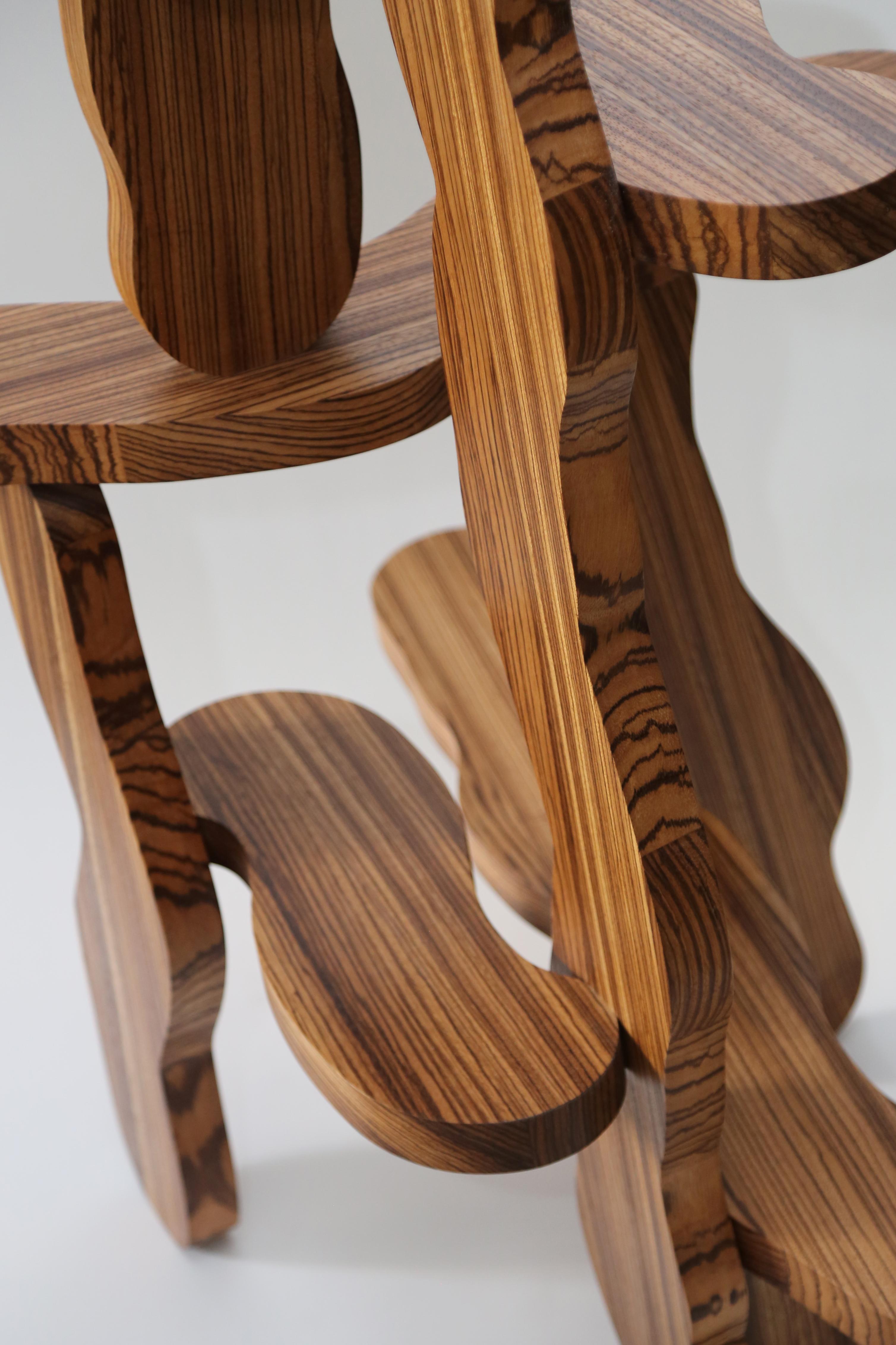 Contemporary Zebrano Wood Shelf by Soft Baroque For Sale 9