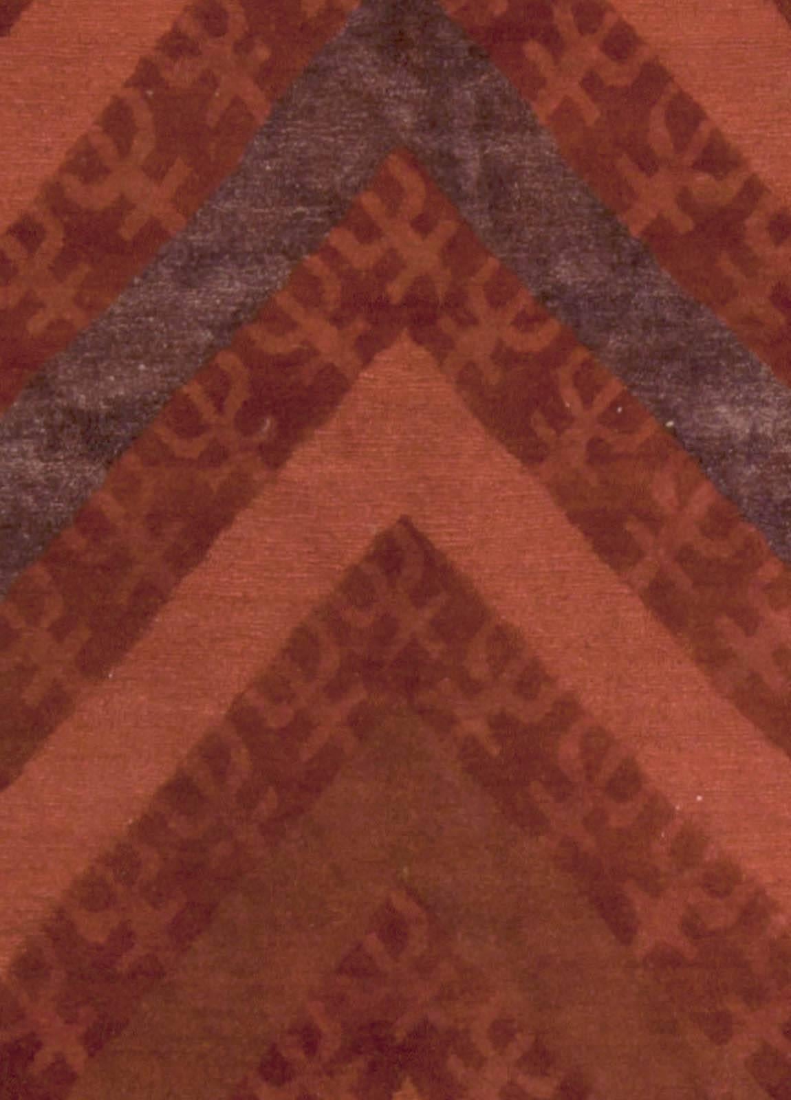 Contemporary Zig-Zag Design Tibetan handmade wool rug by Doris Leslie Blau
Size: 6'10
