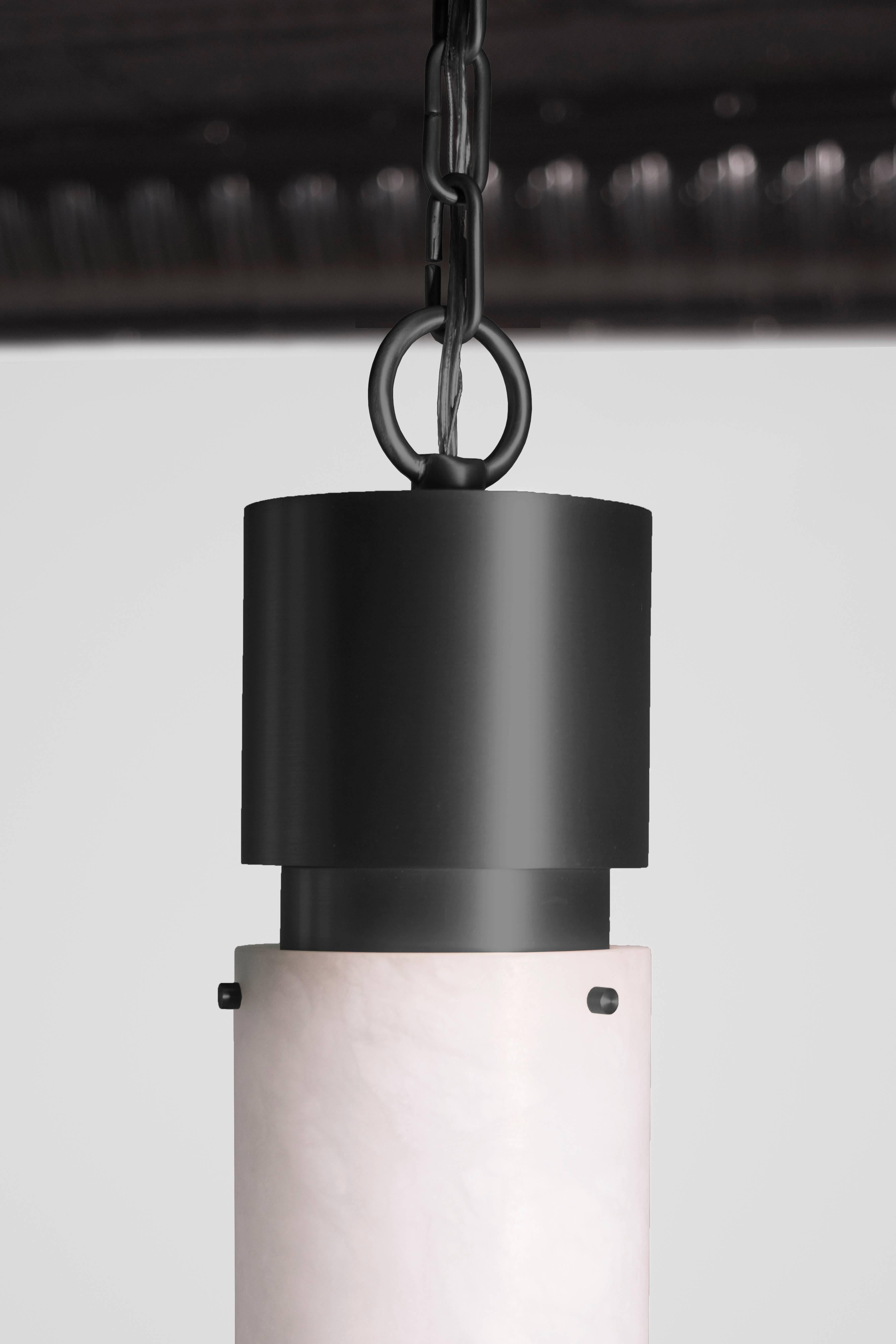 Post-Modern Contemporary Zona Pendant 000 in Alabaster by Orphan Work For Sale