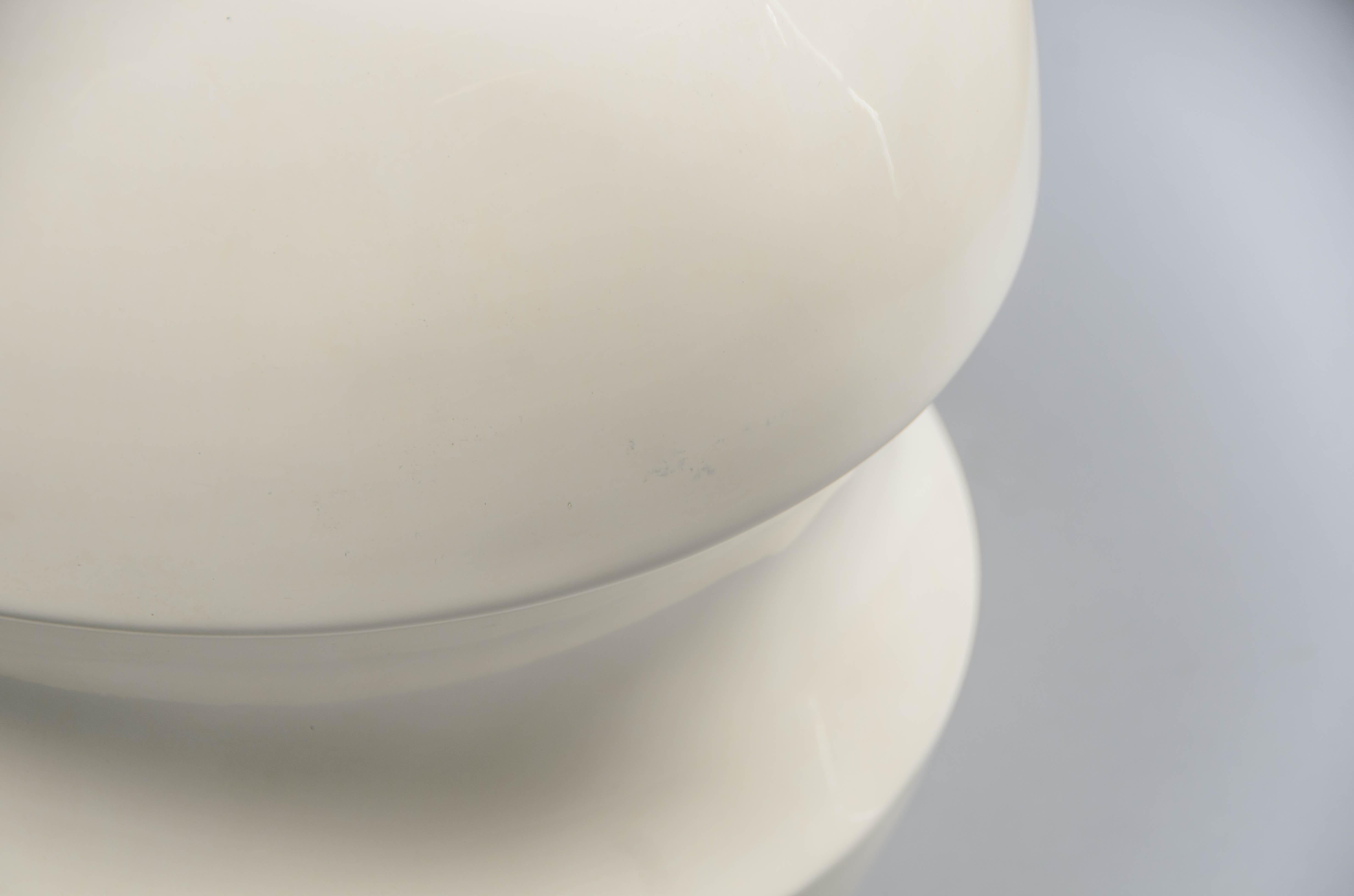Modern Contemporary Zong Drumstool in Cream Lacquer by Robert Kuo, Limited Edition For Sale