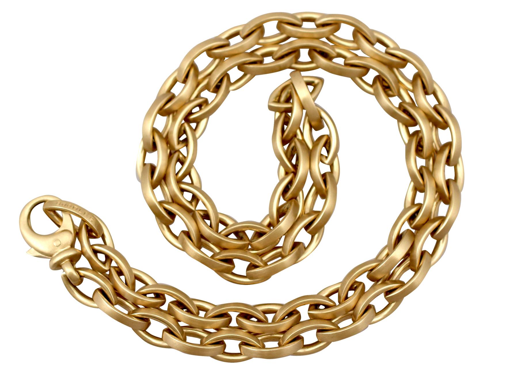 An impressive contemporary 18 karat yellow gold necklace chain by 'Boodles'; part of our diverse contemporary jewellery and estate jewelry collections.

This fine and impressive contemporary gold necklace has been crafted in 18k yellow gold.

The