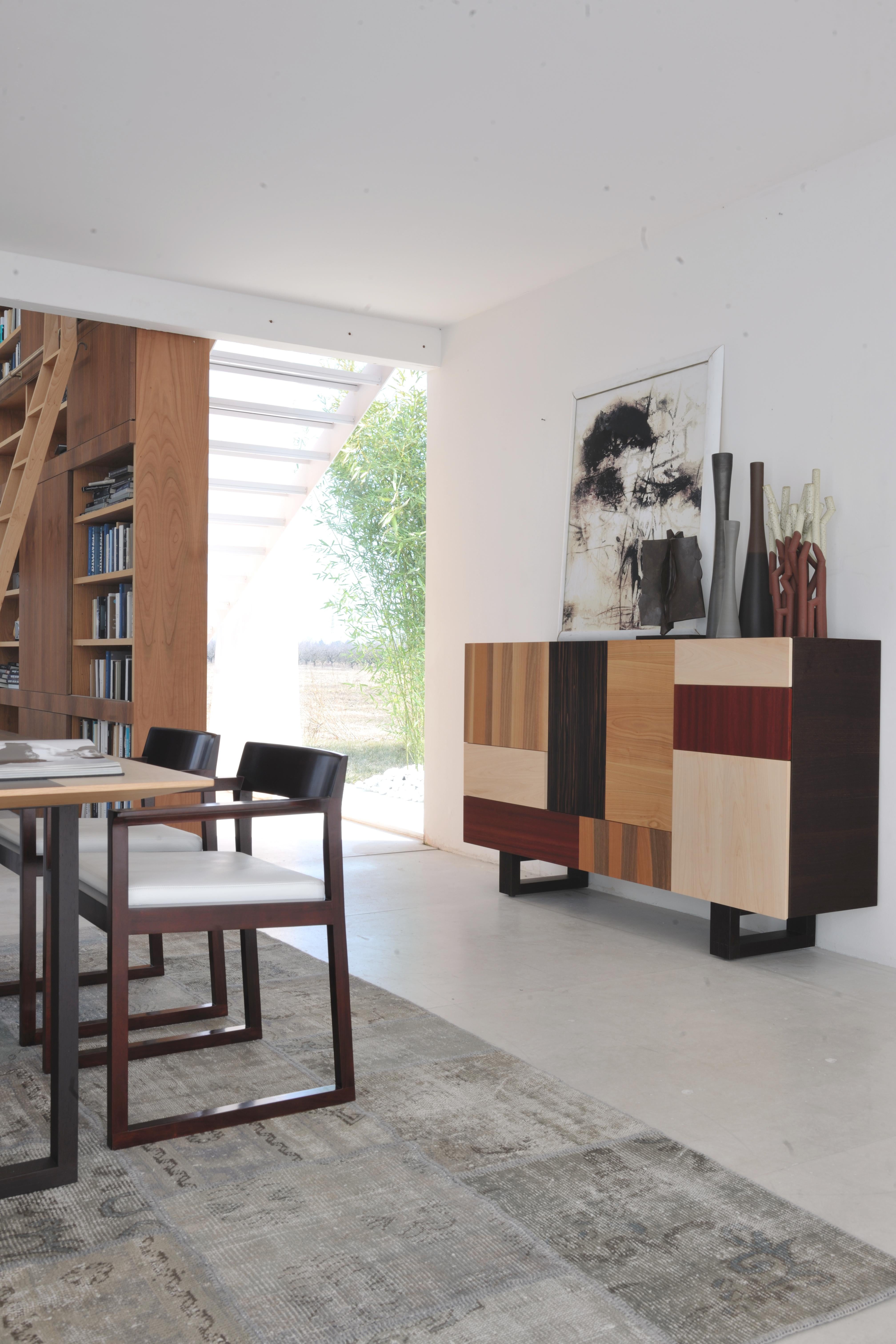 Ash Fantesca by Moelato, Contemporary Sideboard Made with Wood Patchwork