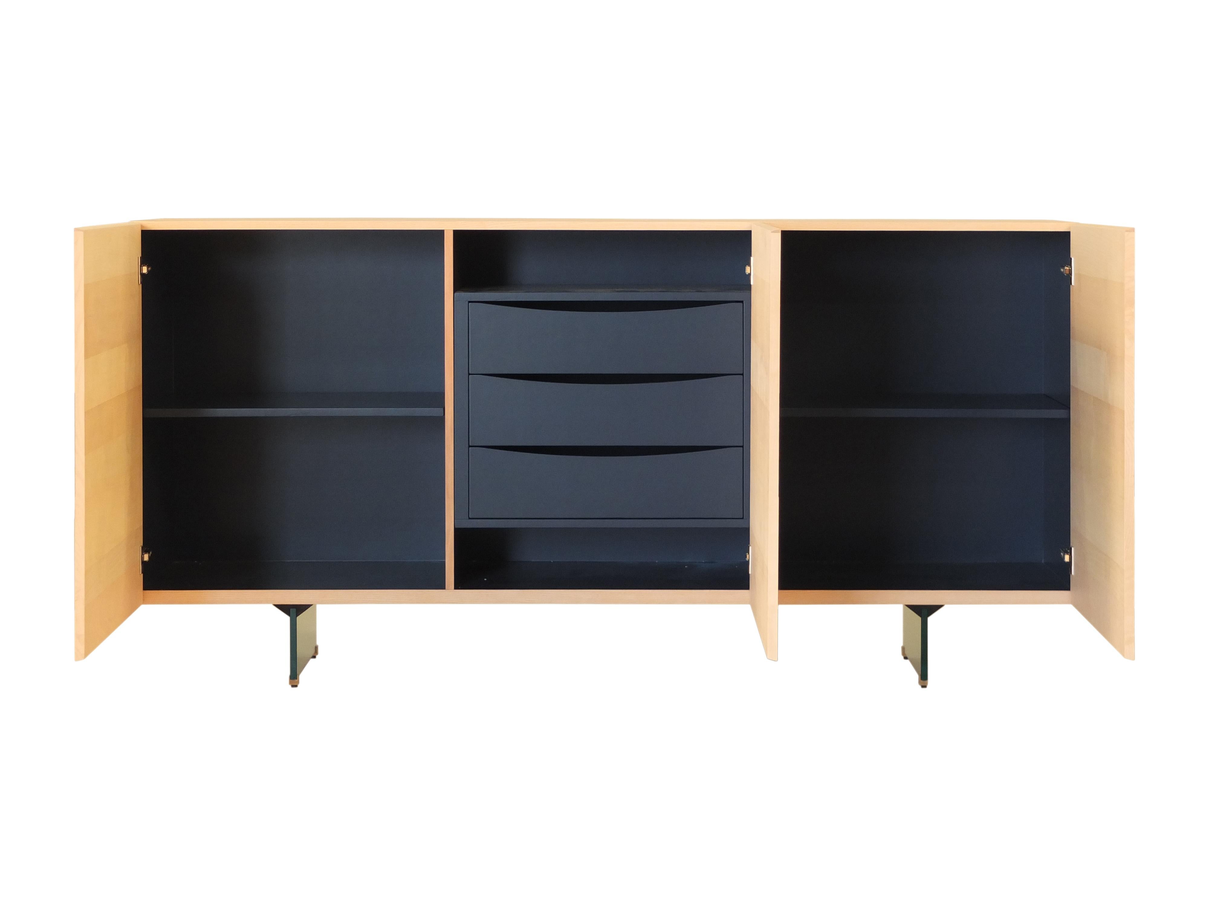 Contemporary Veronese by Morelato, Sideboard with Precious Wood Inlay on the Doors