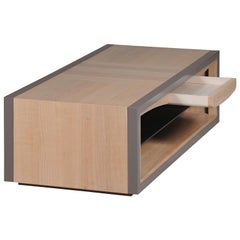 Französisches Design Couchtisch mit 1 Schublade aus Holz, von Christophe Lecomte