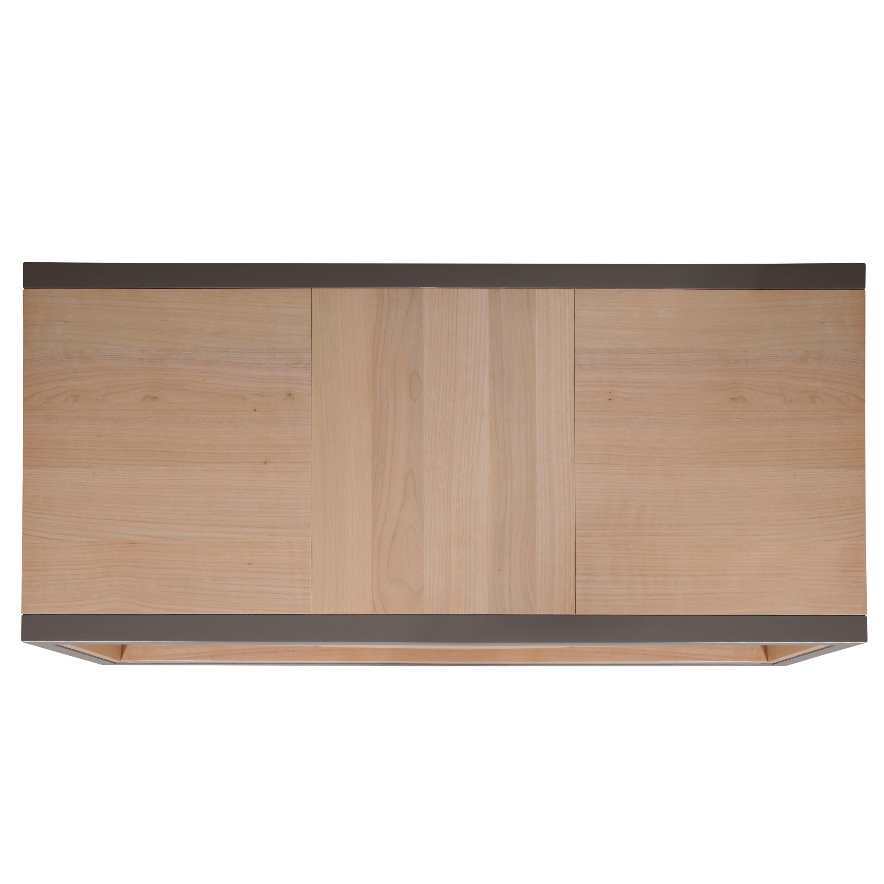 Contemporary 1-drawer French coffee table in cherry wood , design by Christophe Lecomte  For Sale
