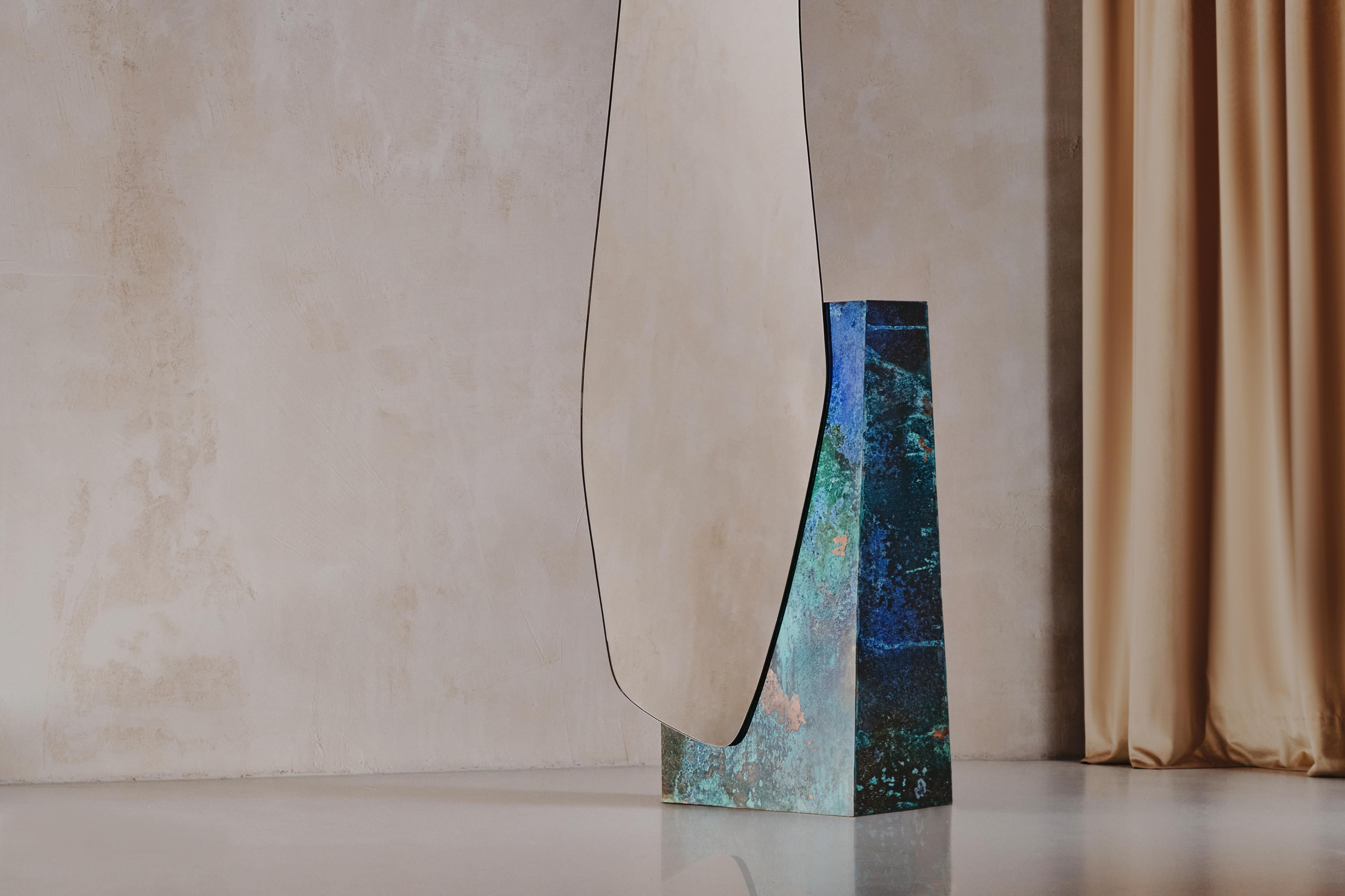 Contemporary Contemporay Floor Mirror Lake 5 by Noom, White Marble Statuario  For Sale
