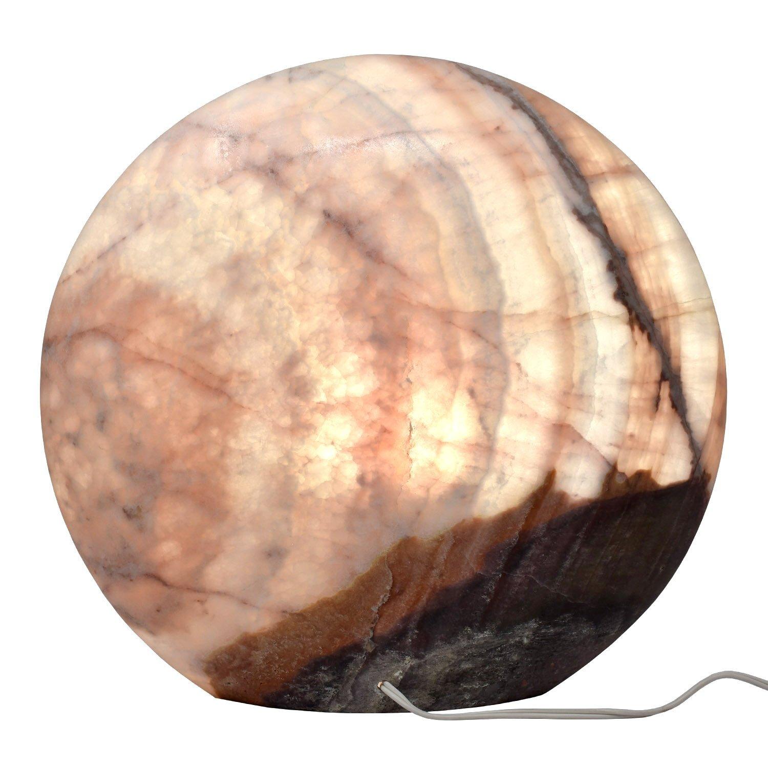 Autre Lampe de bureau contemporaine en onyx naturel rose, blanc et marron en vente