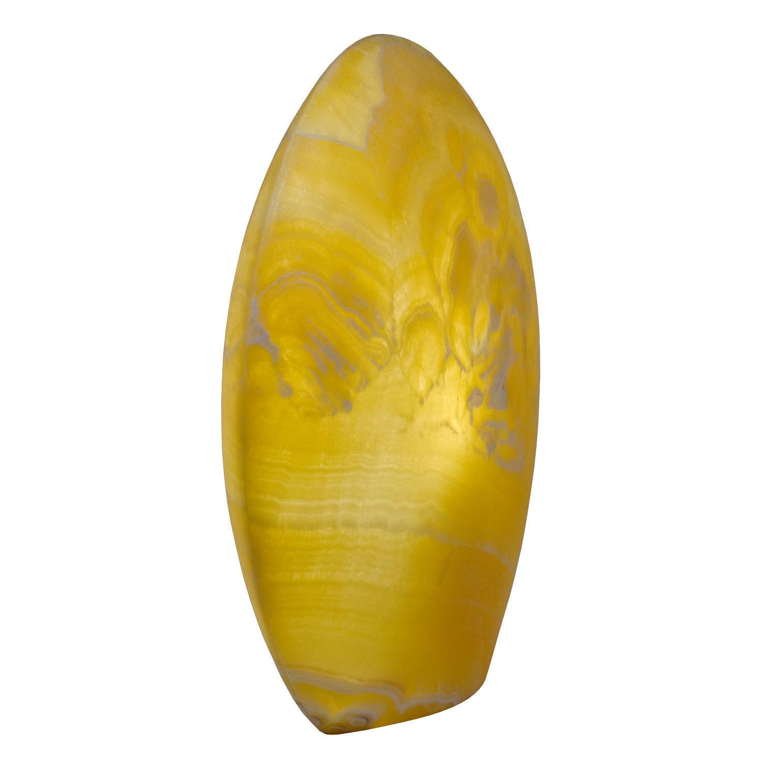 Other Contemporay Natural Yellow Onyx Table Top Lamp
