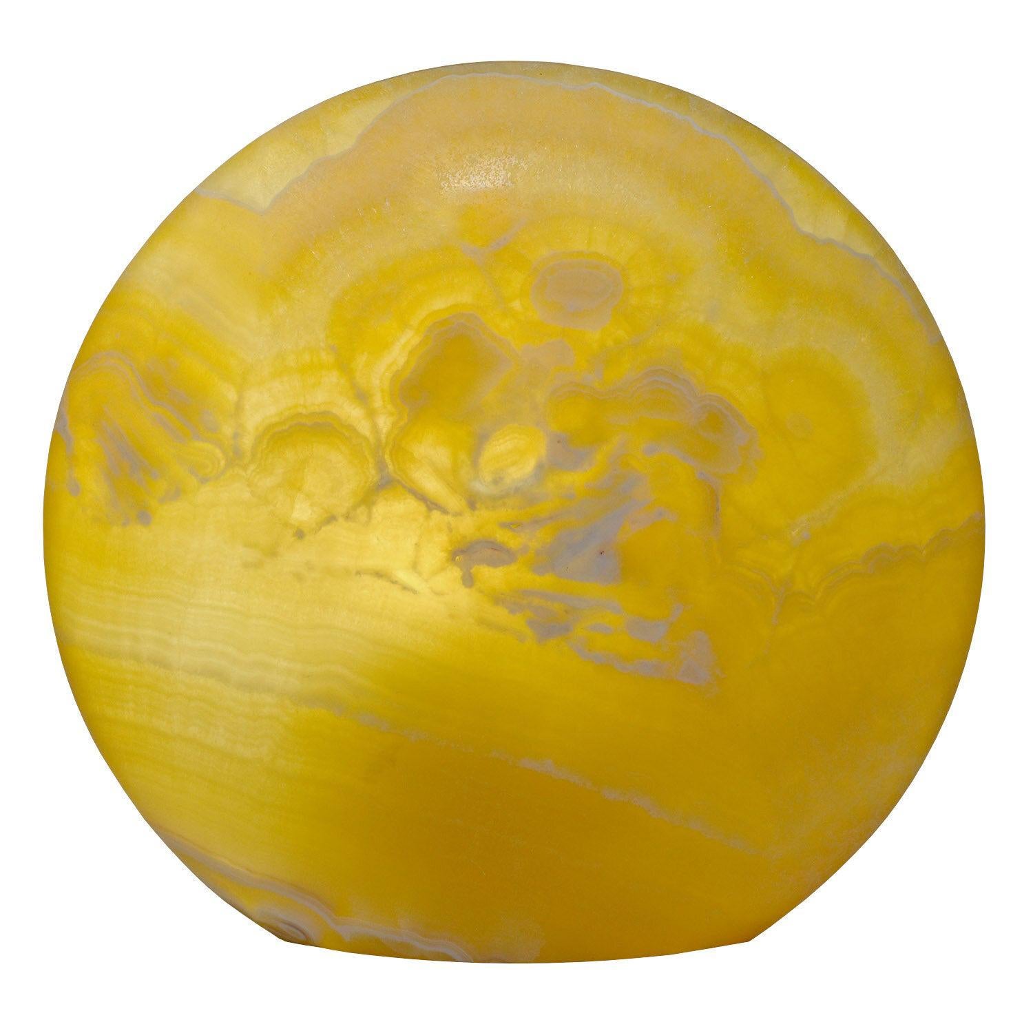 Contemporay Natural Yellow Onyx Table Top Lamp