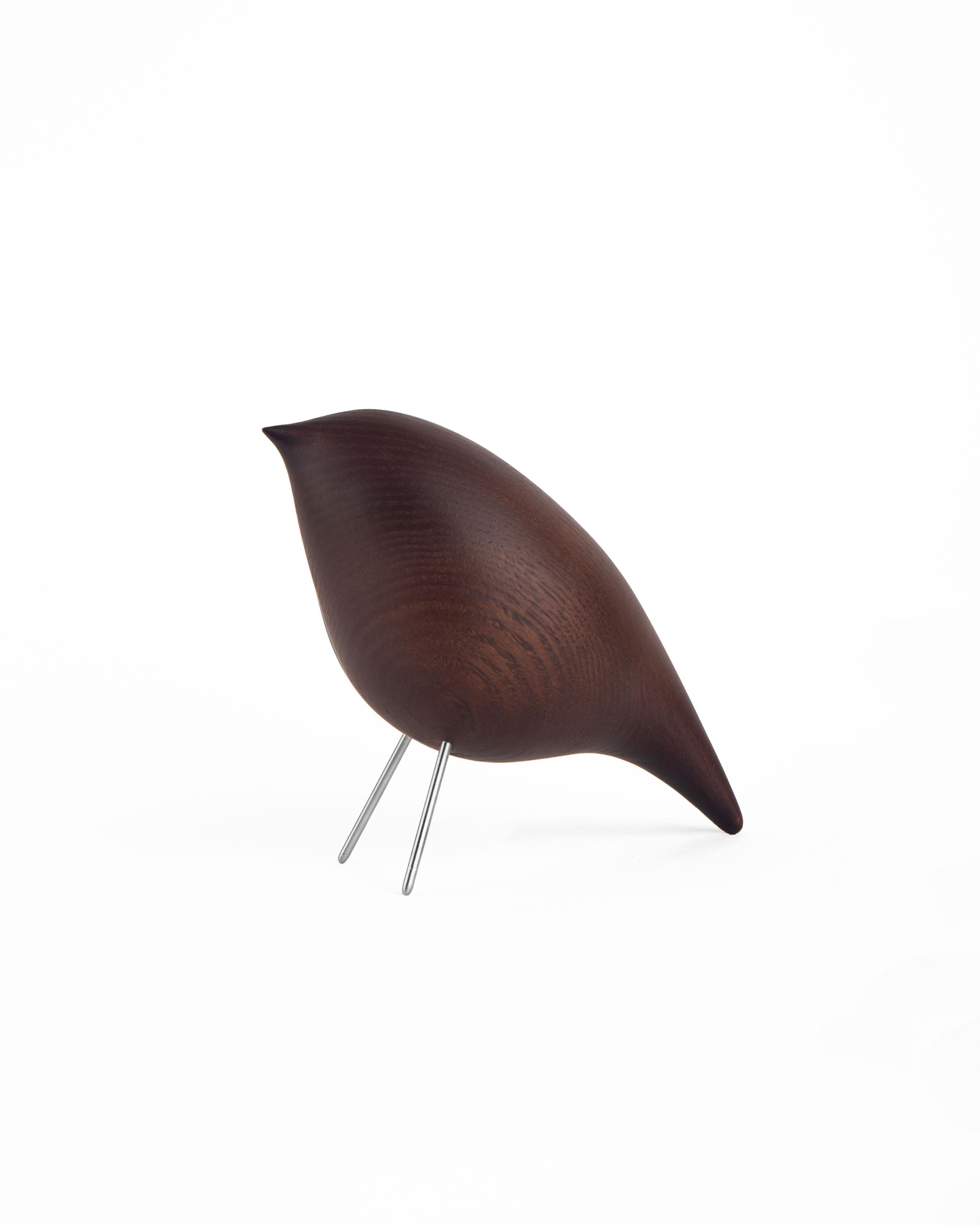 Contemporay Tweety Decorative Bird CS2 by Noom, Brown Ashwood, In stock For Sale 4