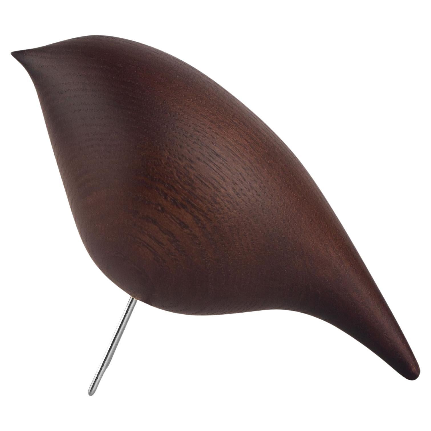 Contemporay Tweety Decorative Bird CS2 by Noom, Brown Ashwood, In stock For Sale