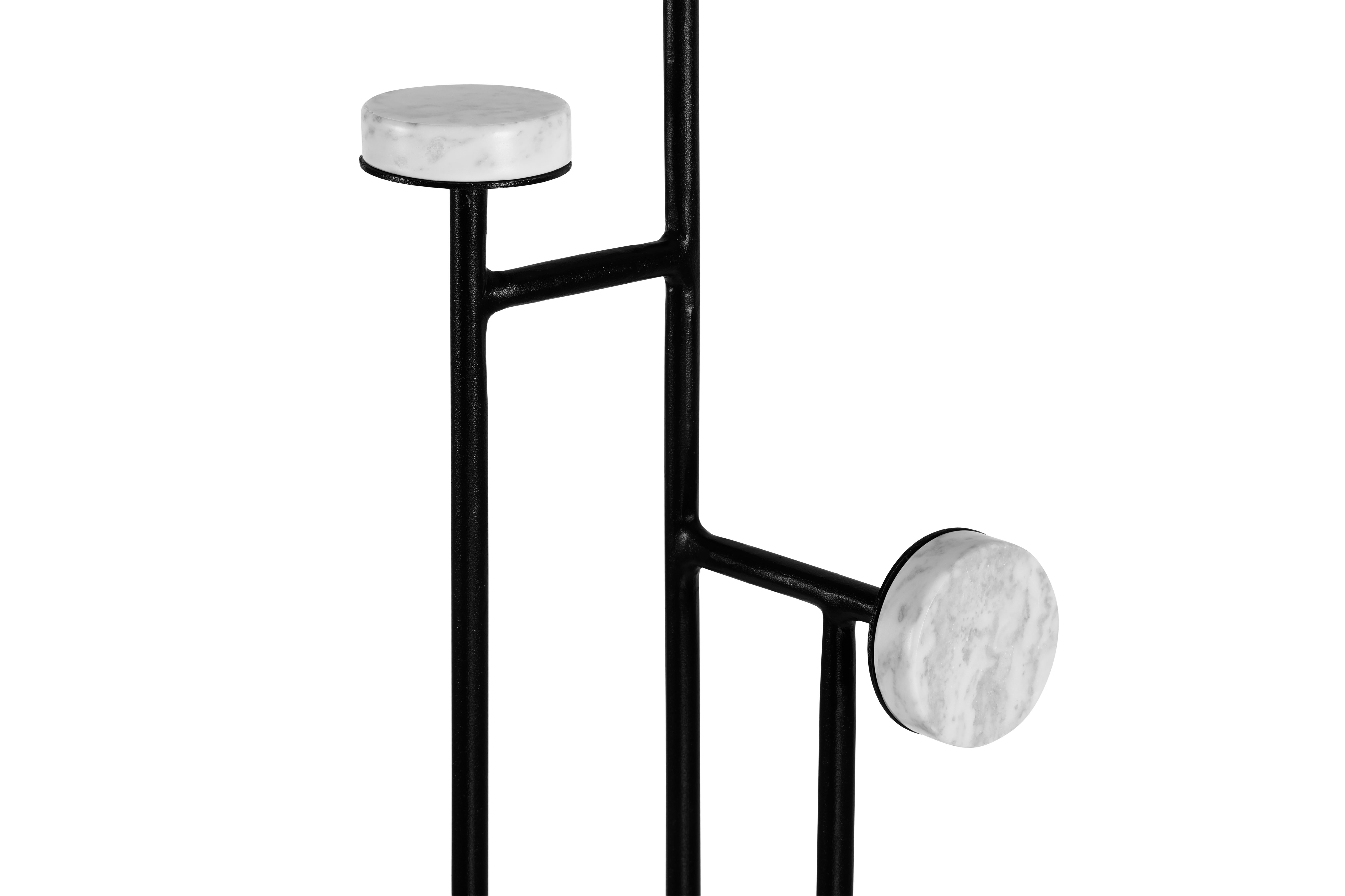 Minimalist Contemporary Floor Coat Rack Made with Brazilian Marble and Steel, Tiago Curioni For Sale