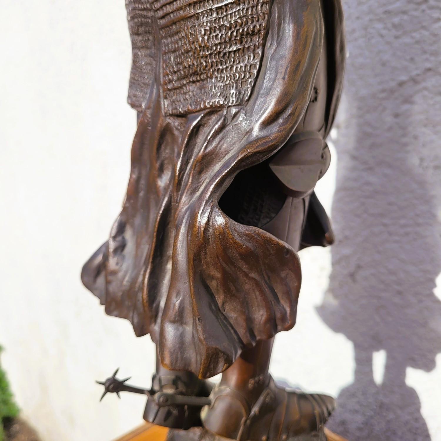 Contenot, Joan Of Arc, Signed Bronze, Late 19th-early 20th Century For Sale 5