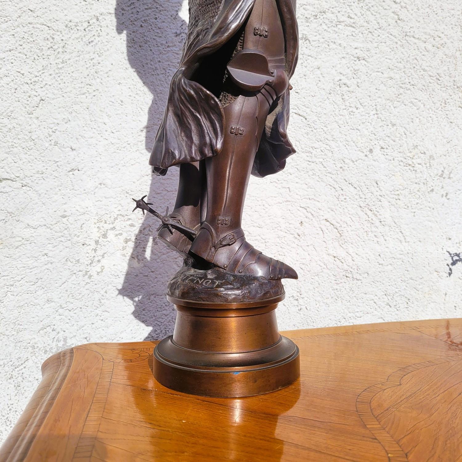 Contenot, Joan Of Arc, Signed Bronze, Late 19th-early 20th Century For Sale 7