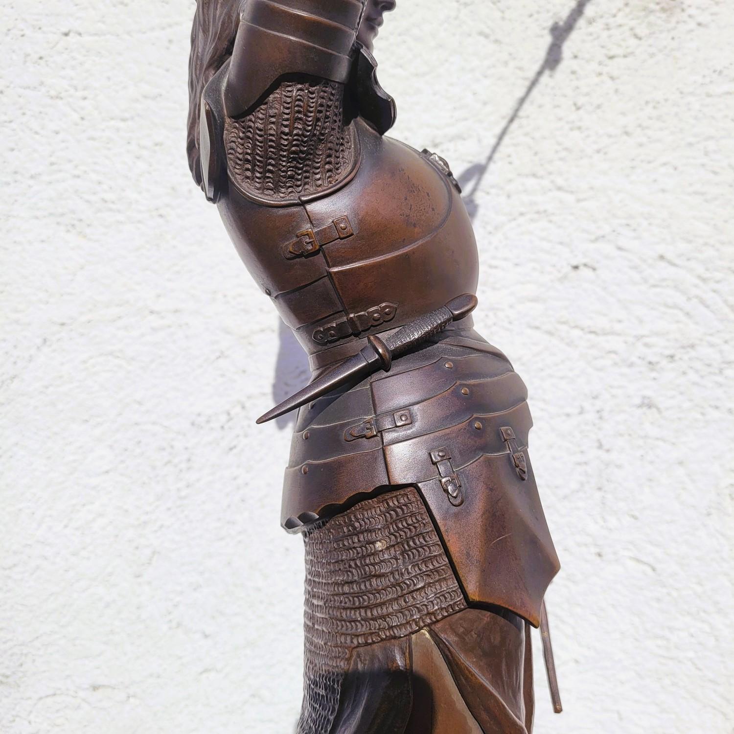 Contenot, Joan Of Arc, Signed Bronze, Late 19th-early 20th Century For Sale 9